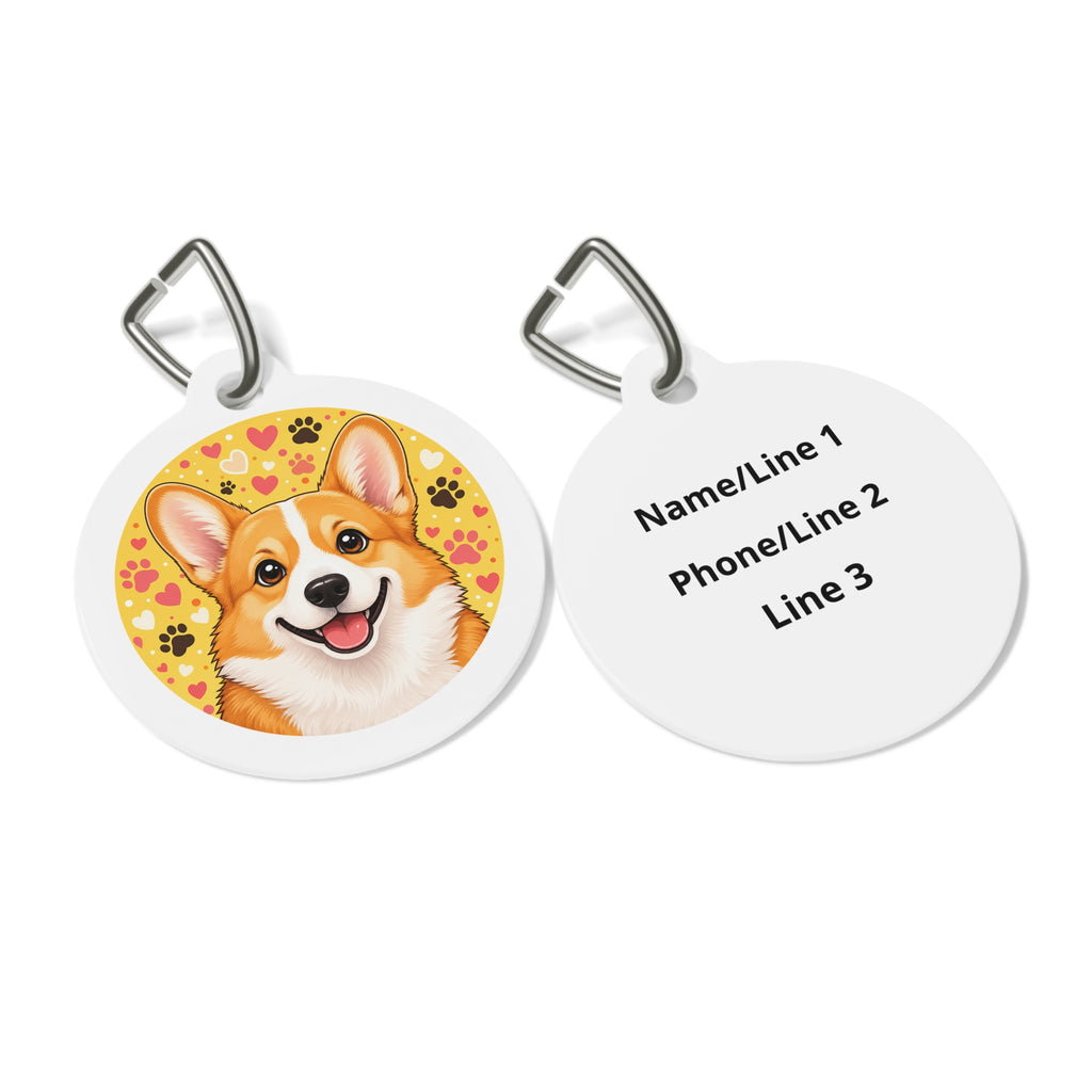 Pembroke Welsh Corgi Joyful Sweet Heart Personalized Dog ID Tag