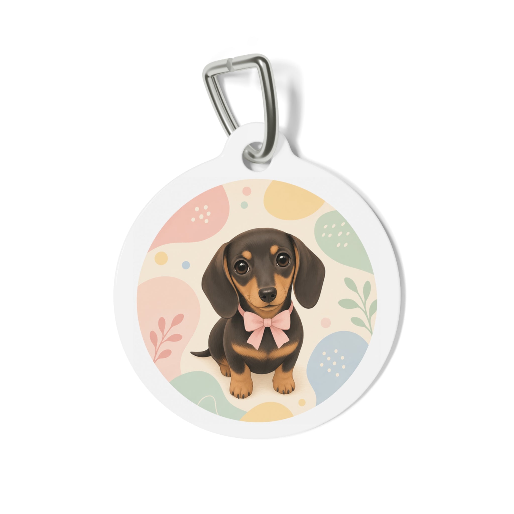 Dachshund Cheerful Cute Portrait Personalized Dog ID Tag