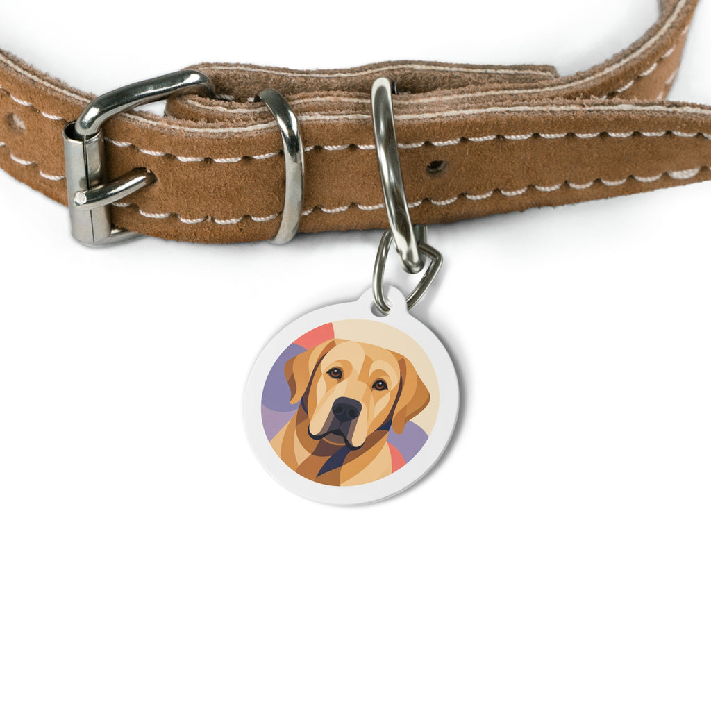 Labrador Retriever Geometric Warmth Personalized Dog ID Tag