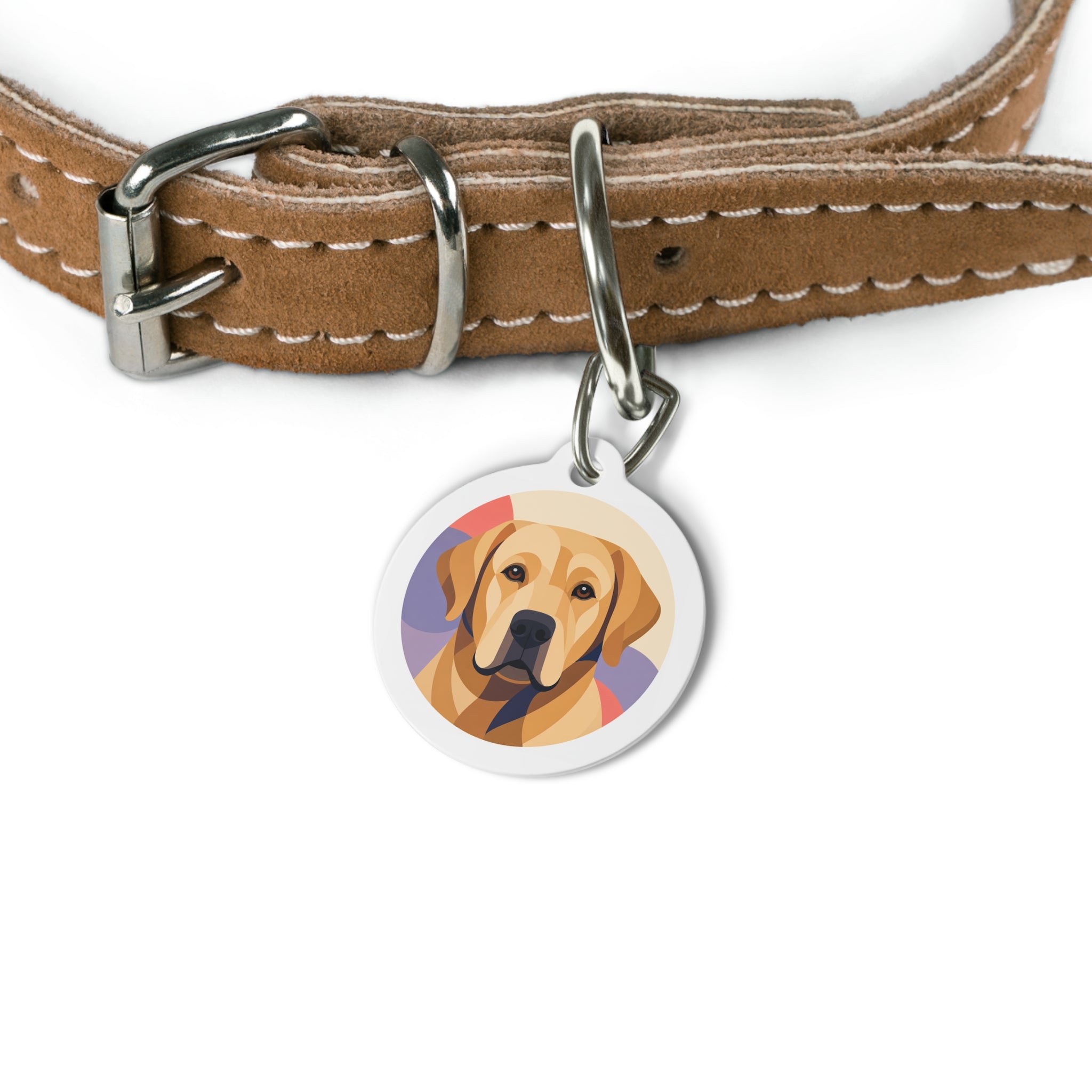 Labrador Retriever Geometric Warmth Personalized Dog ID Tag