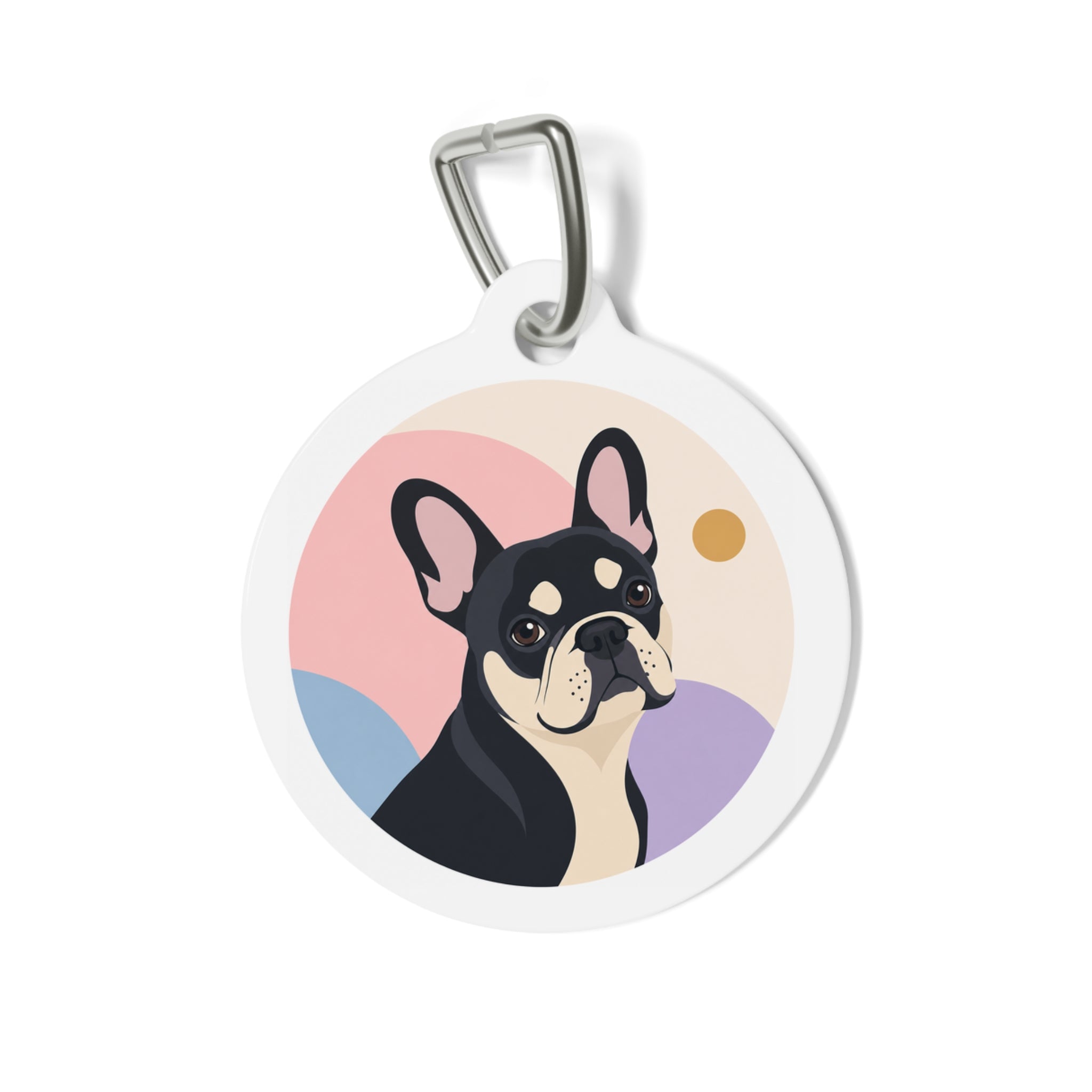 French Bulldog Joyful Colorful Portrait Personalized Dog ID Tag