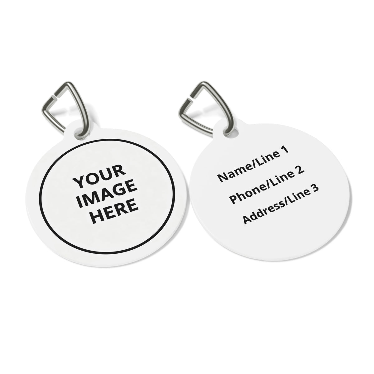 Close-up of Personalizable Image Dog ID Tag artwork on personalized dog ID tag