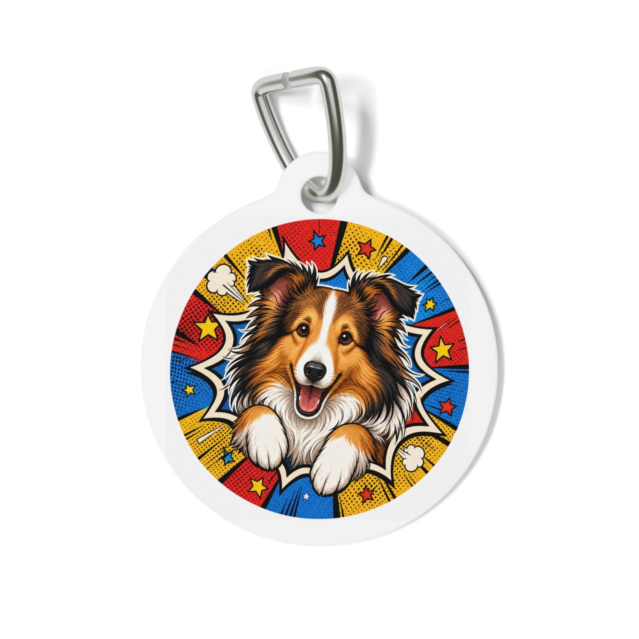 Shetland Sheepdog Pop Art Personalized Dog ID Tag
