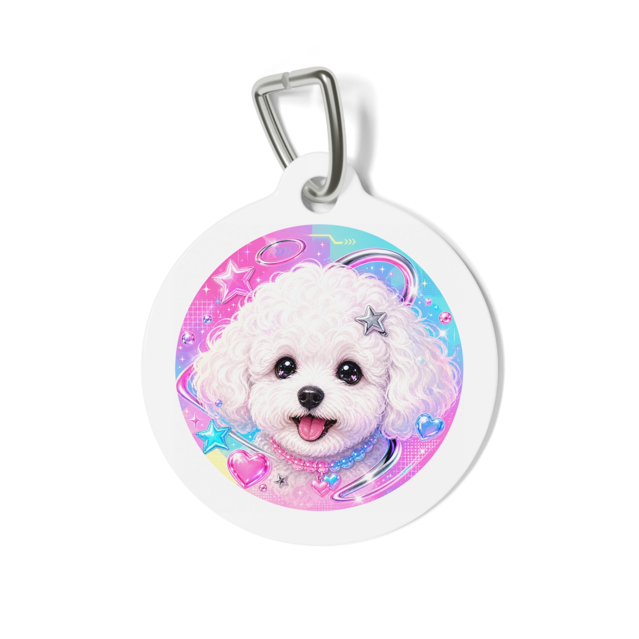 Bichon Frise Cosmic Personalized Dog ID Tag