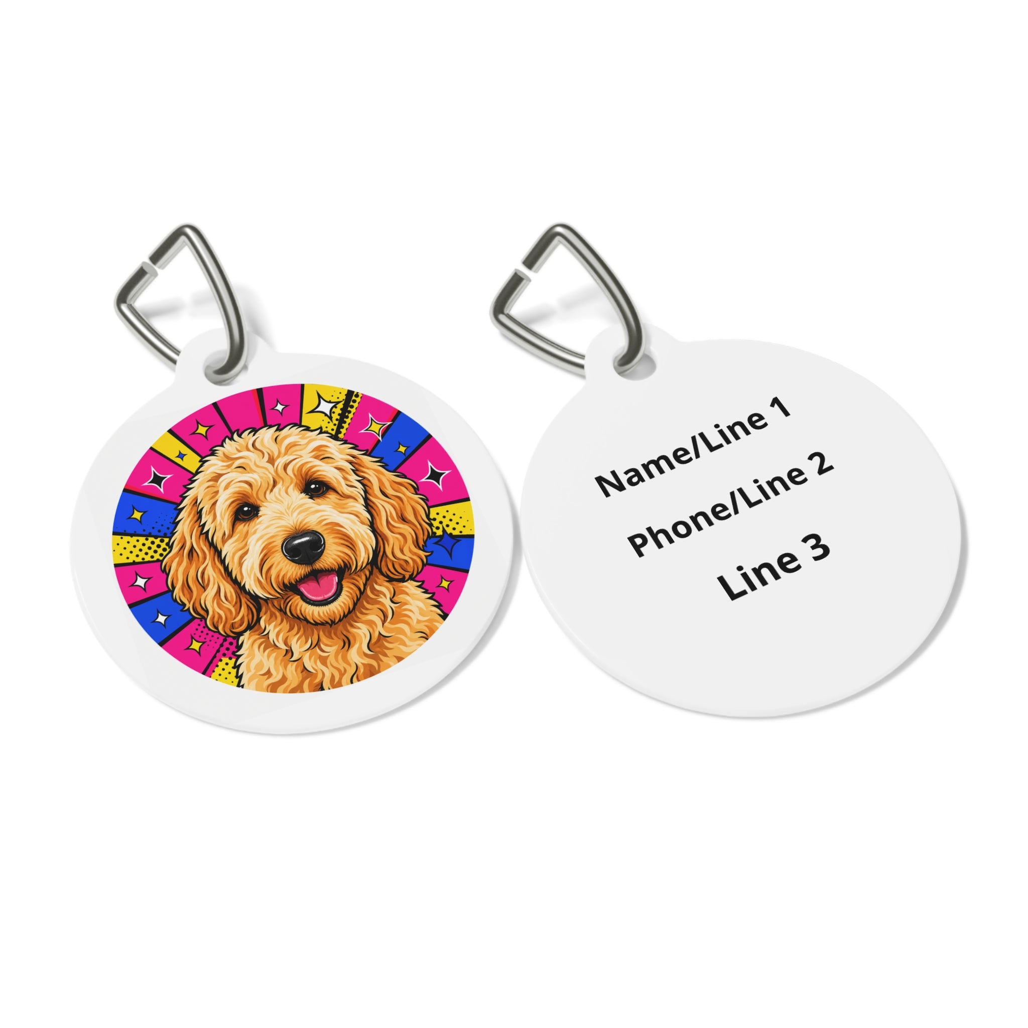 Goldendoodle Color Pop Doodle Personalized Dog ID Tag