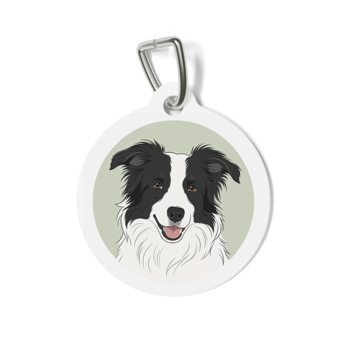 Border Collie Sage Classic Portrait Personalized Dog ID Tag