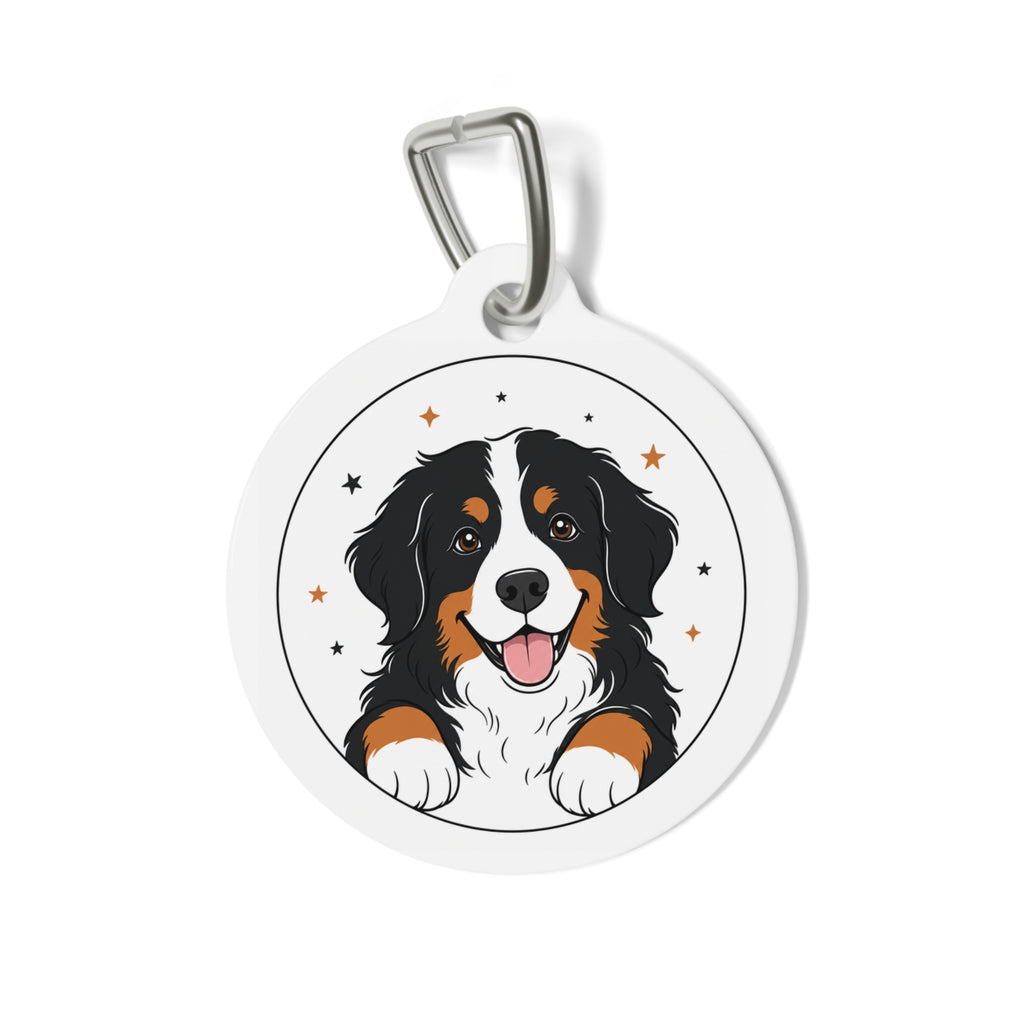 Chapa de identificación personalizada para perro Boyero de Berna con pinceladas delicadas