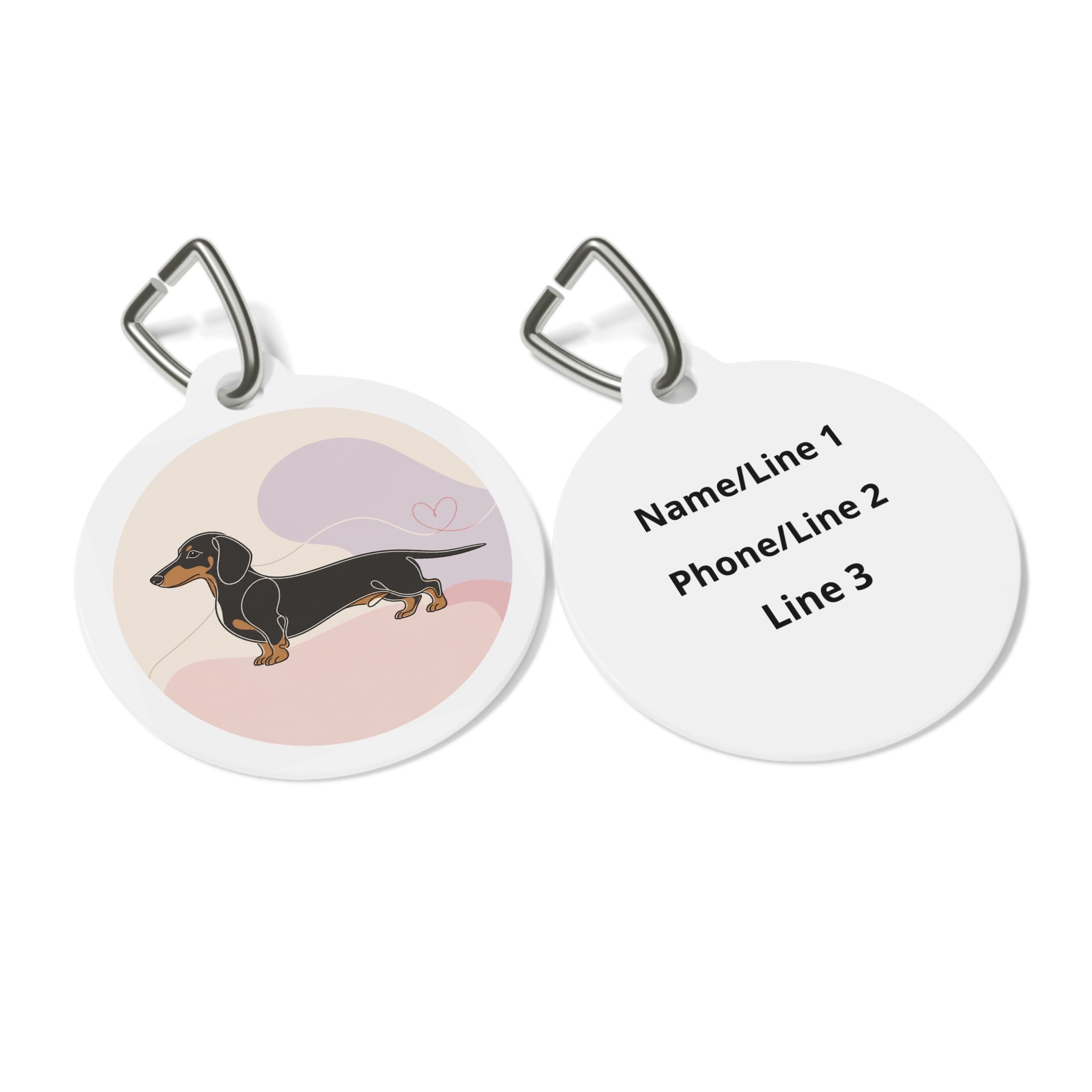 Dachshund Cute Portrait Personalized Dog ID Tag