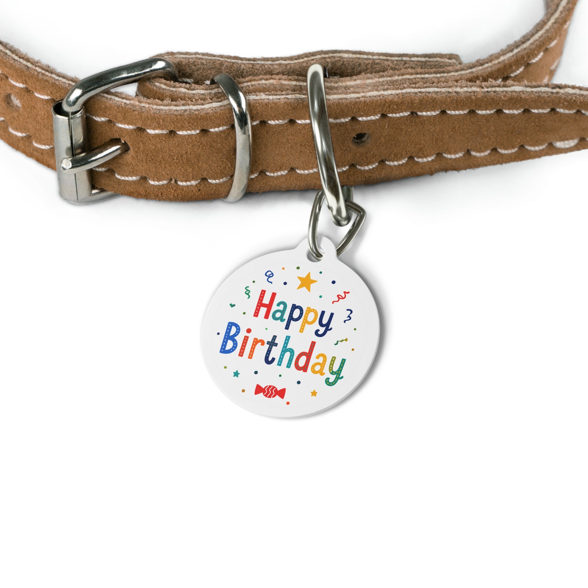 Candy Color Star Celebration Personalized Dog ID Tag