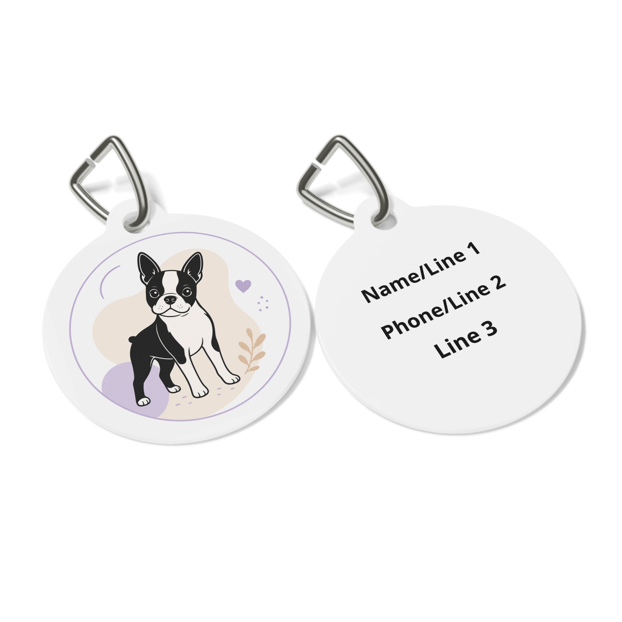 Boston Terrier Pastel Storybook Personalized Dog ID Tag