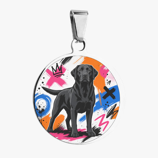 Labrador Retriever Graffiti Street Energy Personalized Dog ID Tag