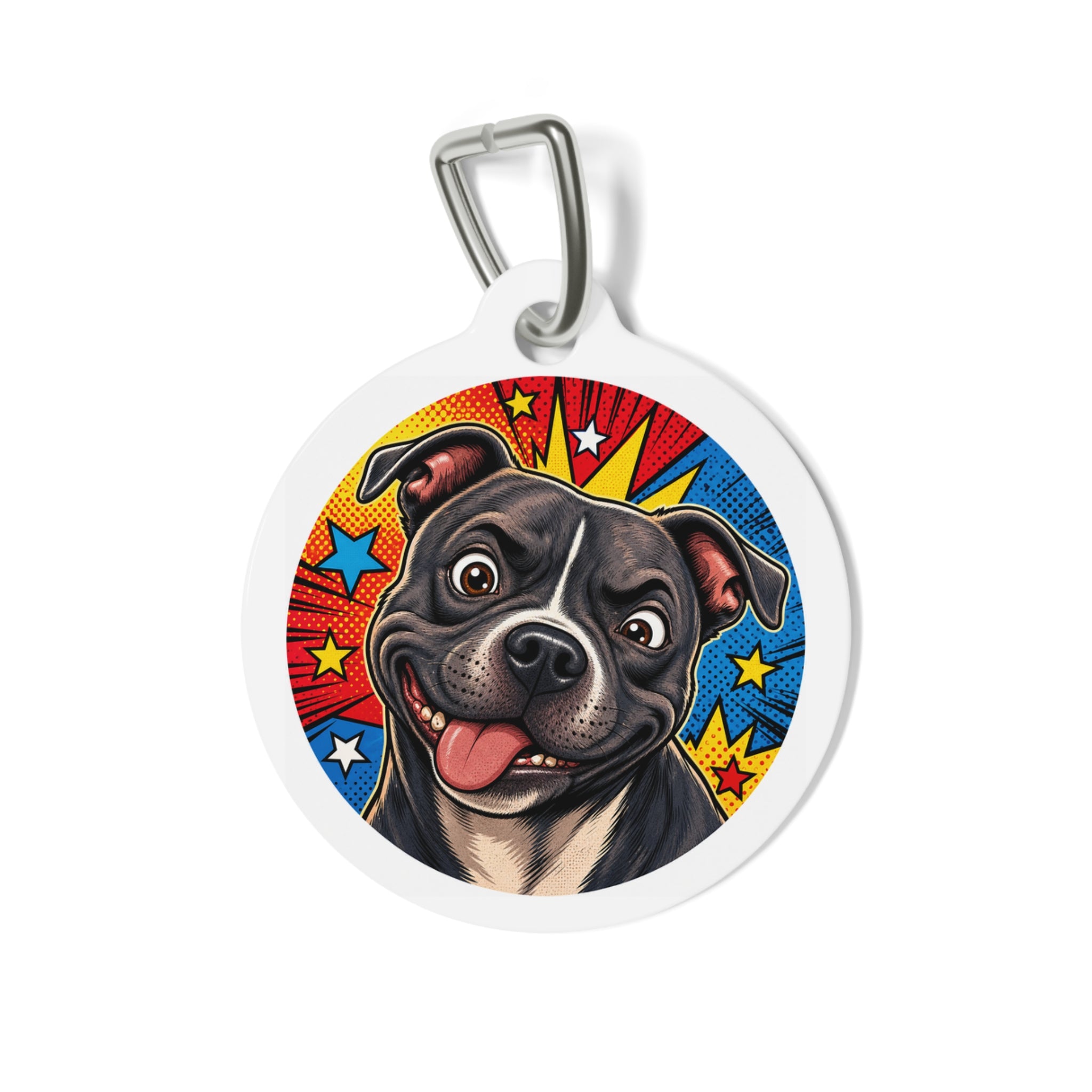 Staffordshire Bull Terrier Pop Art Personalized Dog ID Tag