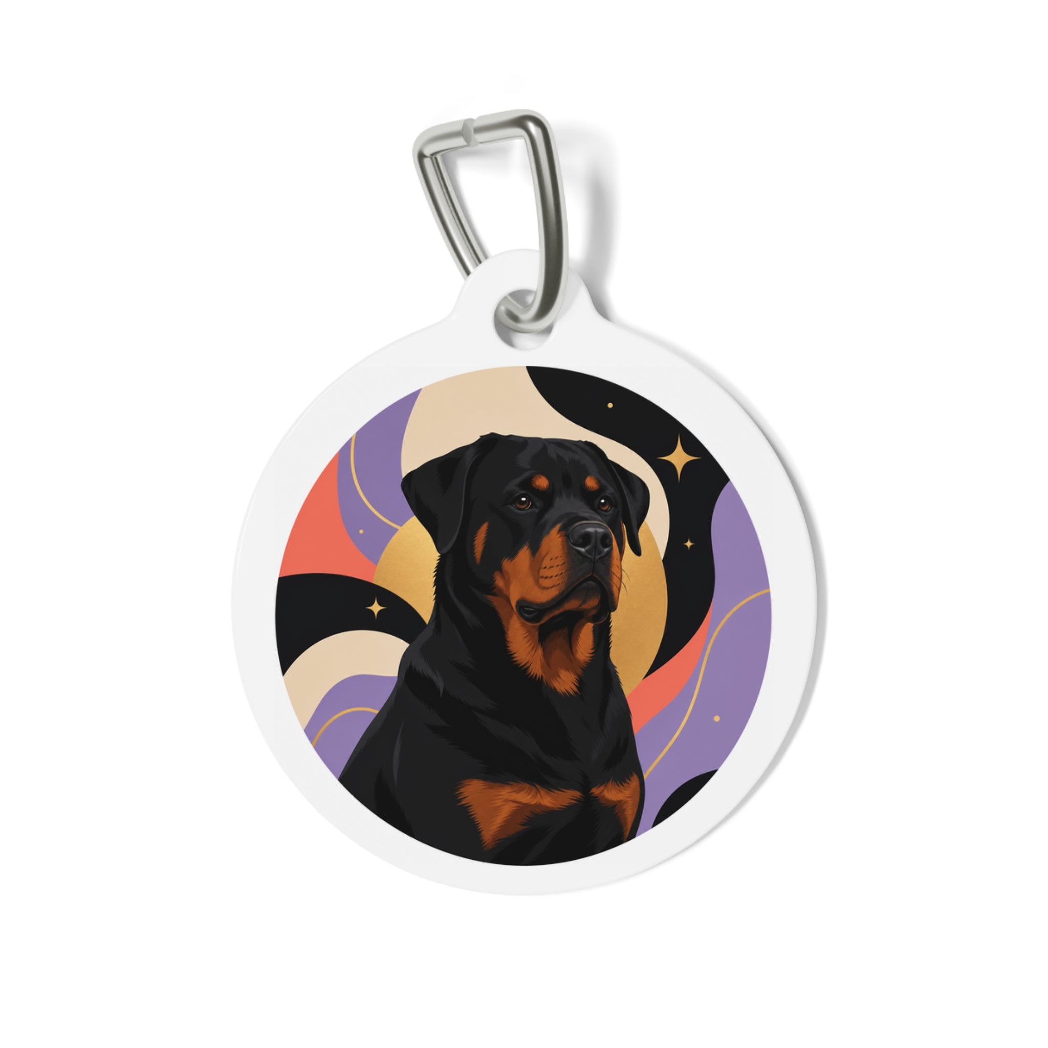 Rottweiler Cosmic Night Guardian Personalized Dog ID Tag