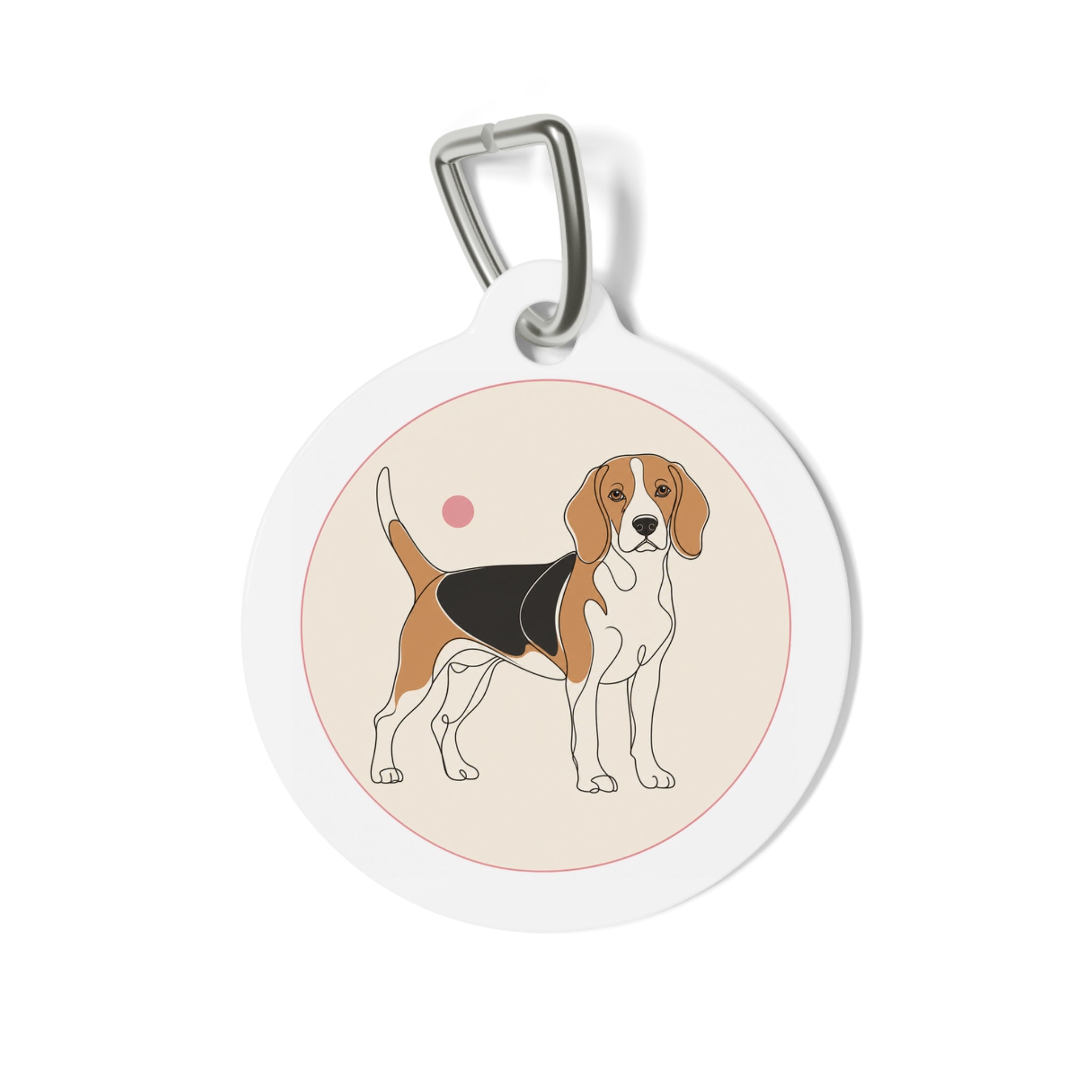Beagle Pastel Minimalist Personalized Dog ID Tag