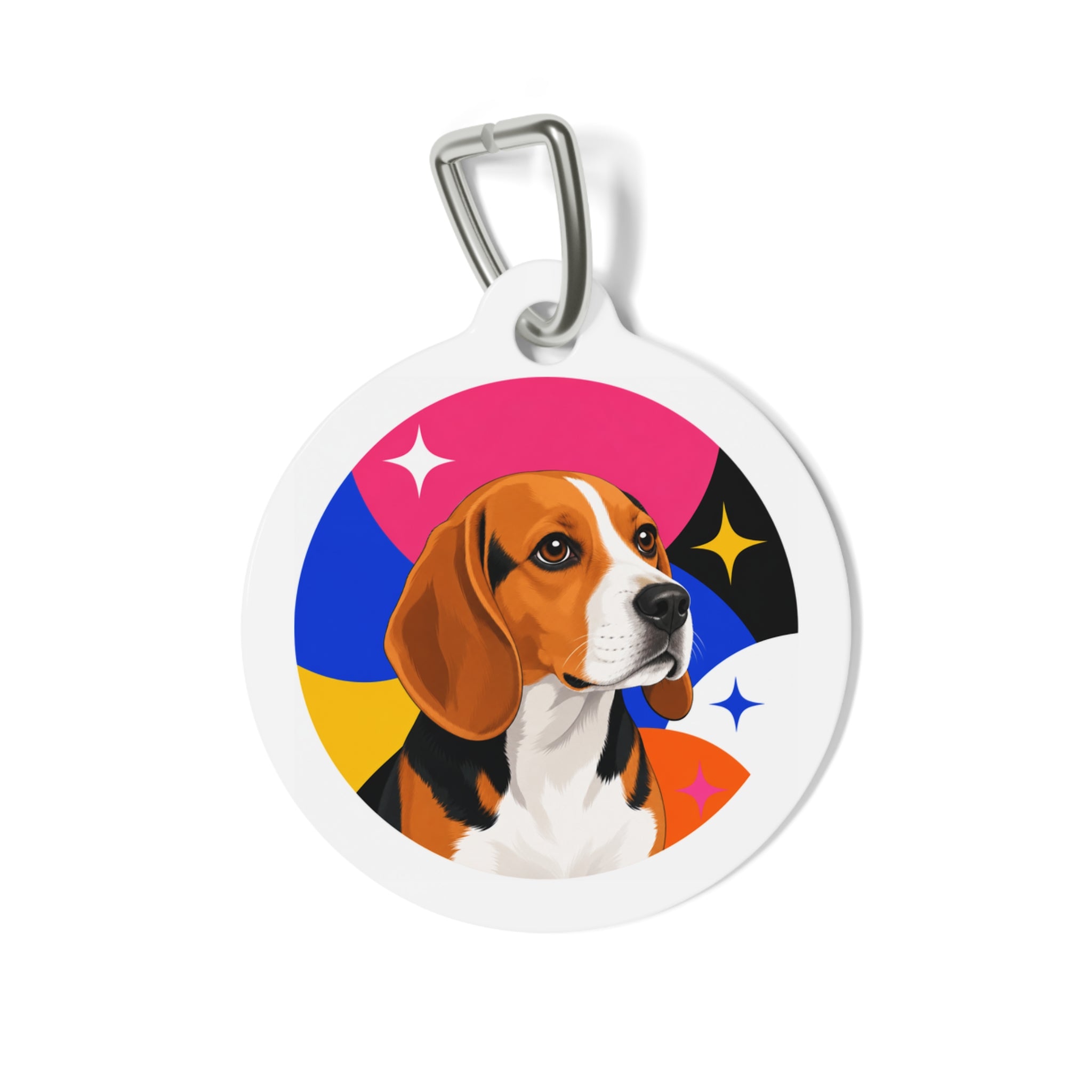 Beagle Pop Art Stars Personalized Dog ID Tag