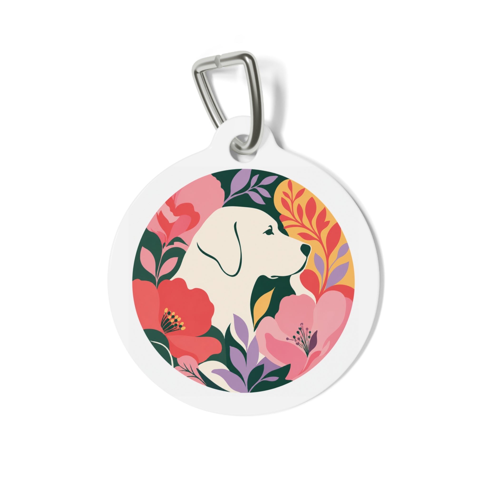 Labrador Retriever Tropical Silhouette Personalized Dog ID Tag
