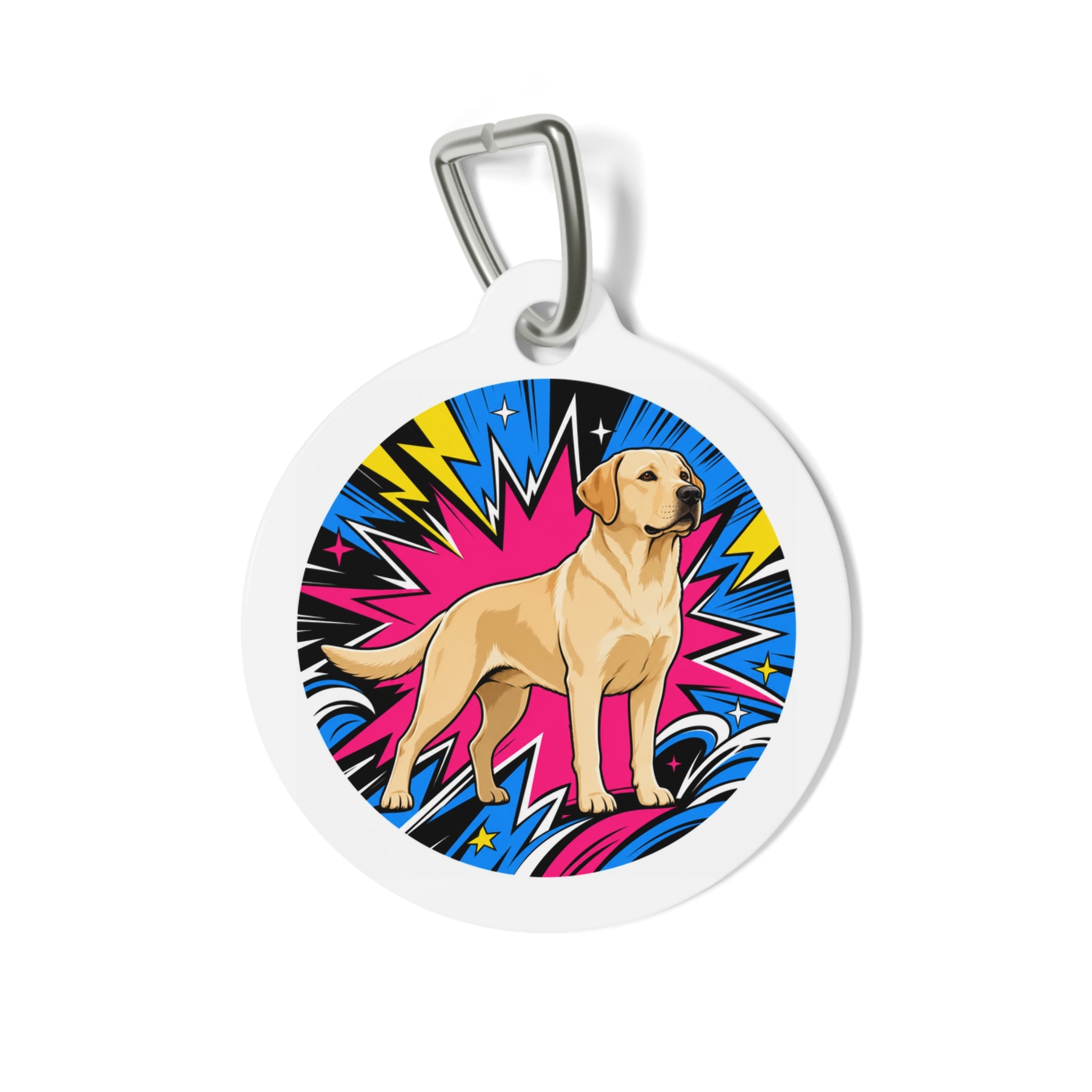 Labrador Retriever Comic Charge Personalized Dog ID Tag
