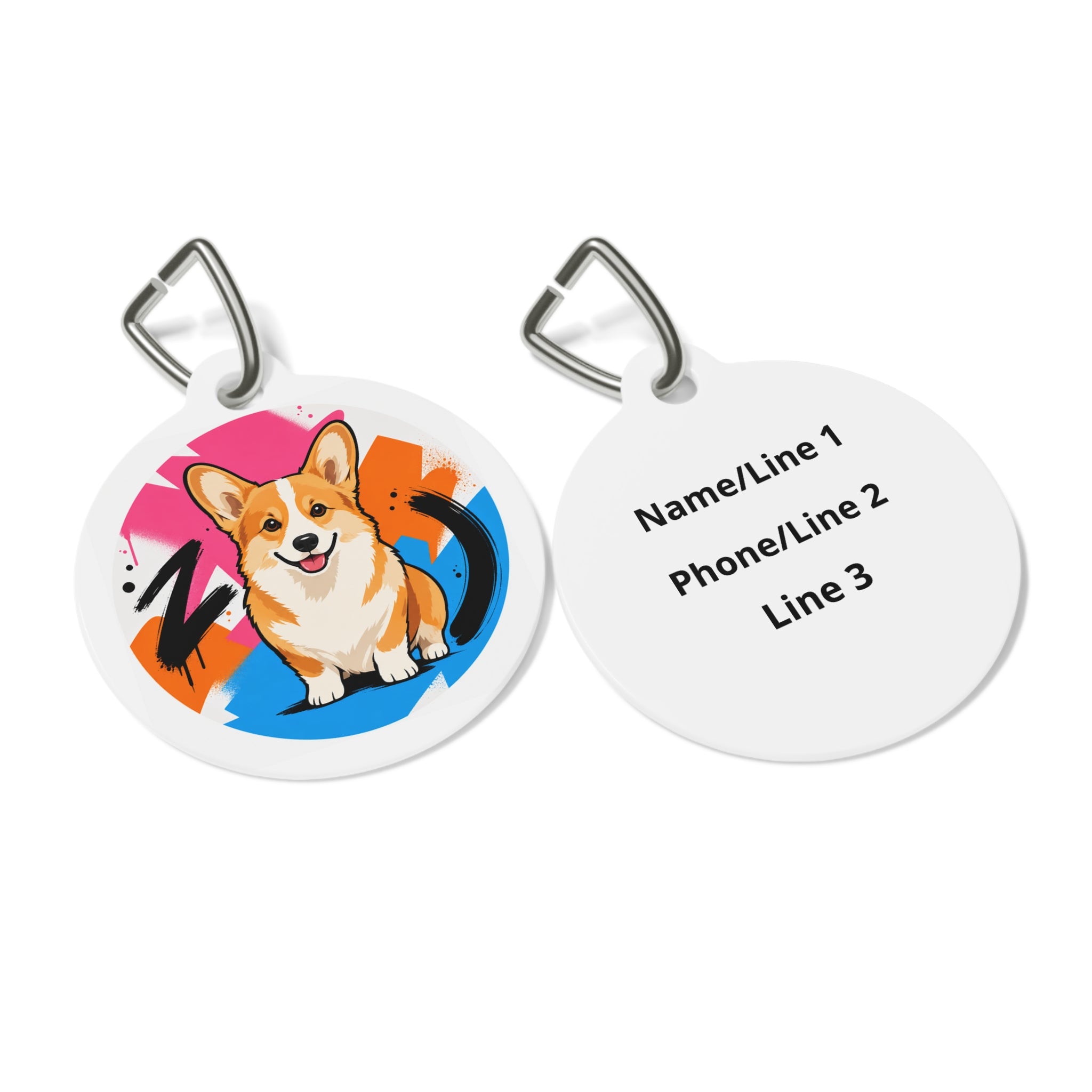 Pembroke Welsh Corgi Charming Pop Art Personalized Dog ID Tag