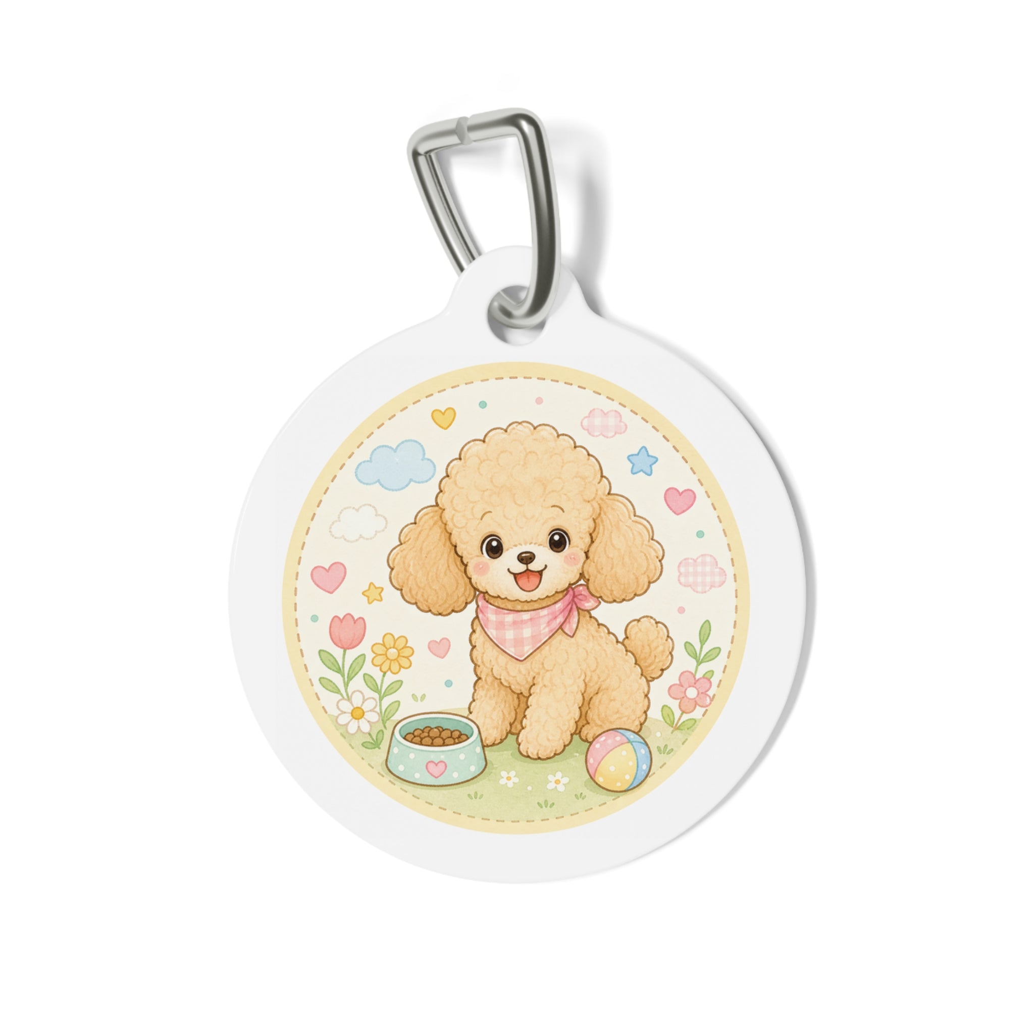 Poodle Kawaii Playtime Personalized Dog ID Tag