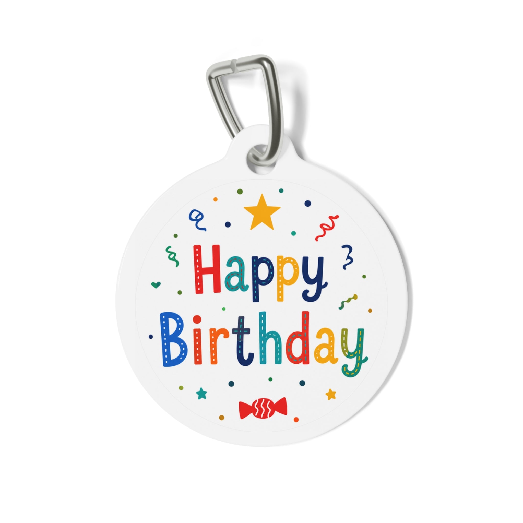Candy Color Star Celebration Personalized Dog ID Tag