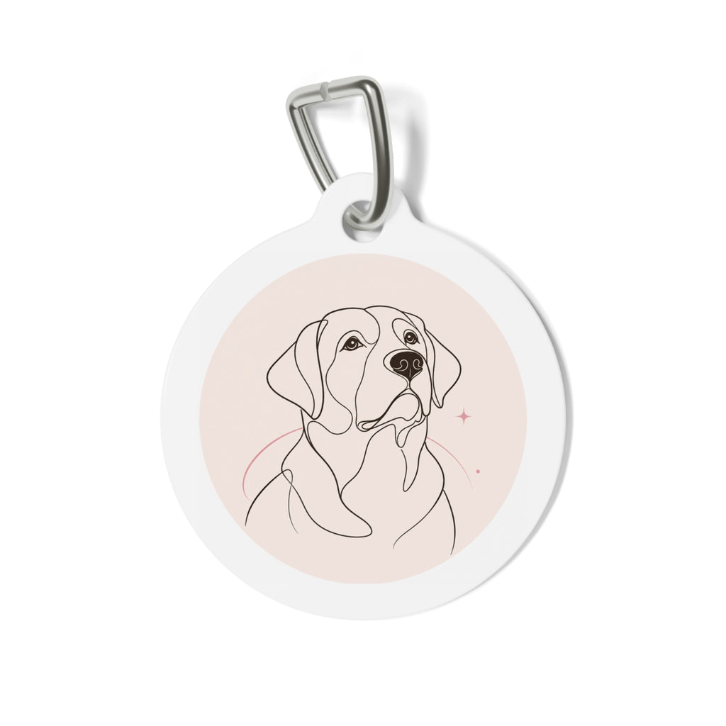 Labrador Retriever Minimal Line Portrait Personalized Dog ID Tag