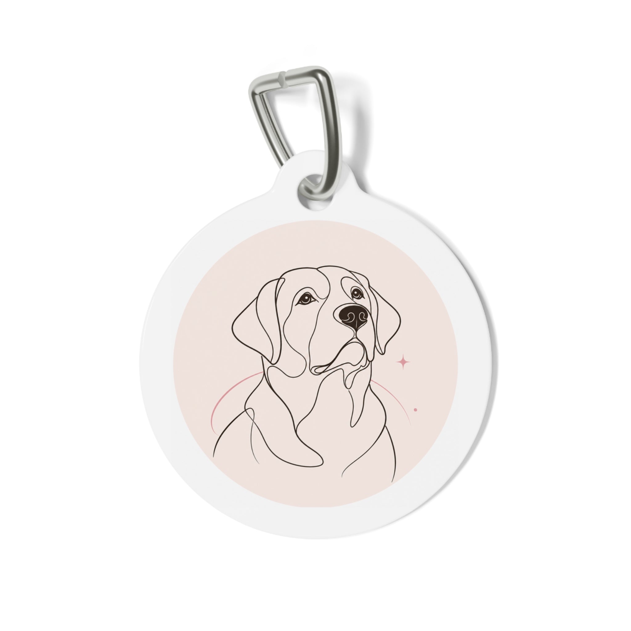 Labrador Retriever Minimal Line Portrait Personalized Dog ID Tag