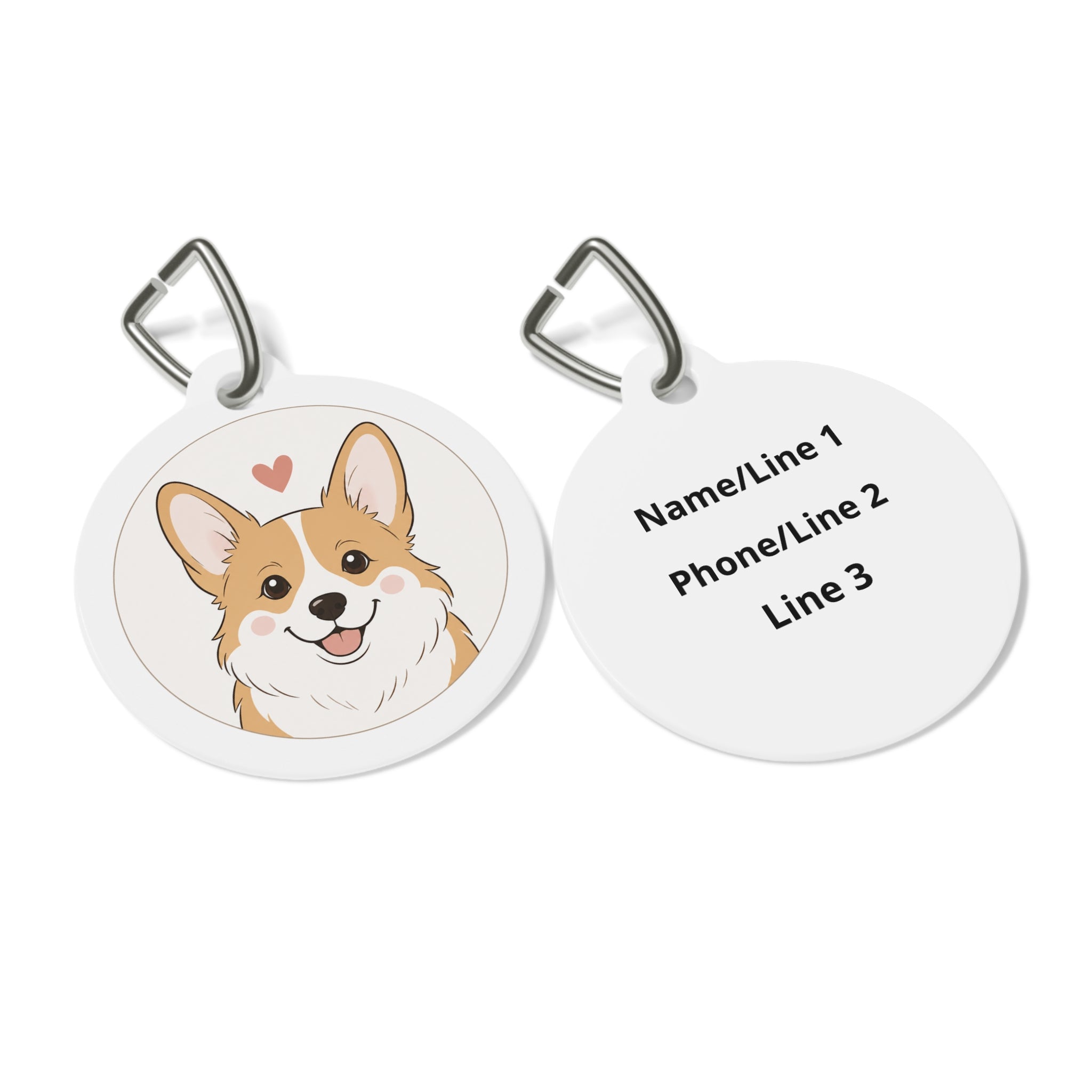Pembroke Welsh Corgi Sweet Heart Personalized Dog ID Tag