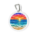 Ocean Sunset Dreamy Coastal Scene Personalized Dog ID Tag