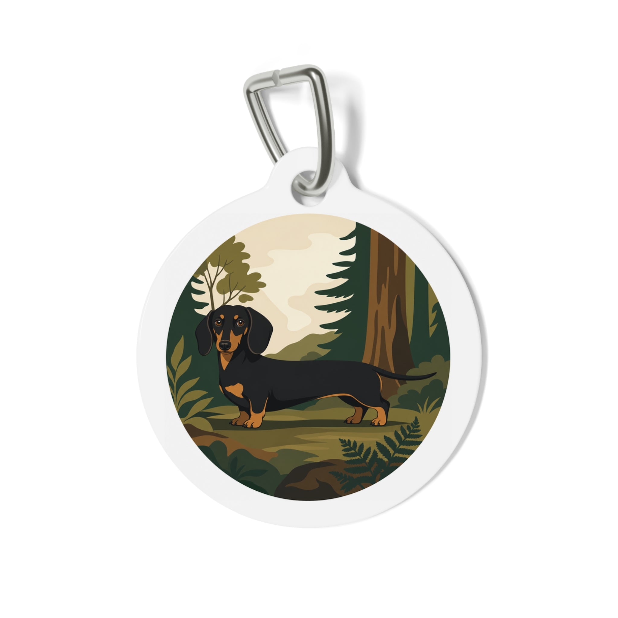 Dachshund Artful Playful Portrait Personalized Dog ID Tag