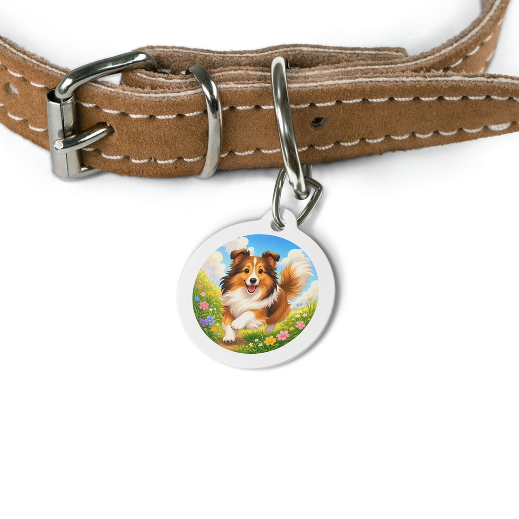 Shetland Sheepdog Playful Portrait Personalized Dog ID Tag
