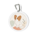 Papillon Warm Modern Botanical Personalized Dog ID Tag