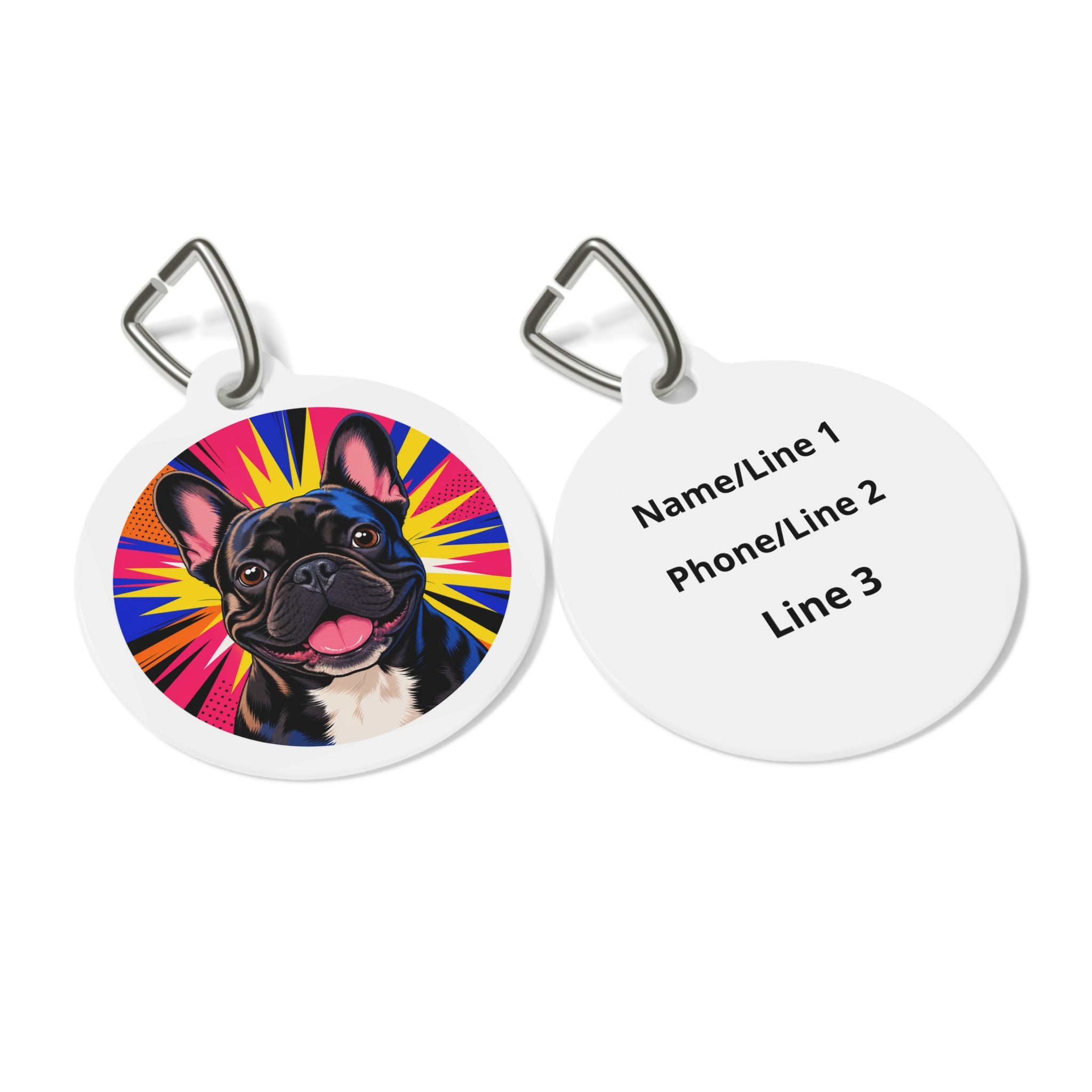 French Bulldog Charming Pop Art Personalized Dog ID Tag