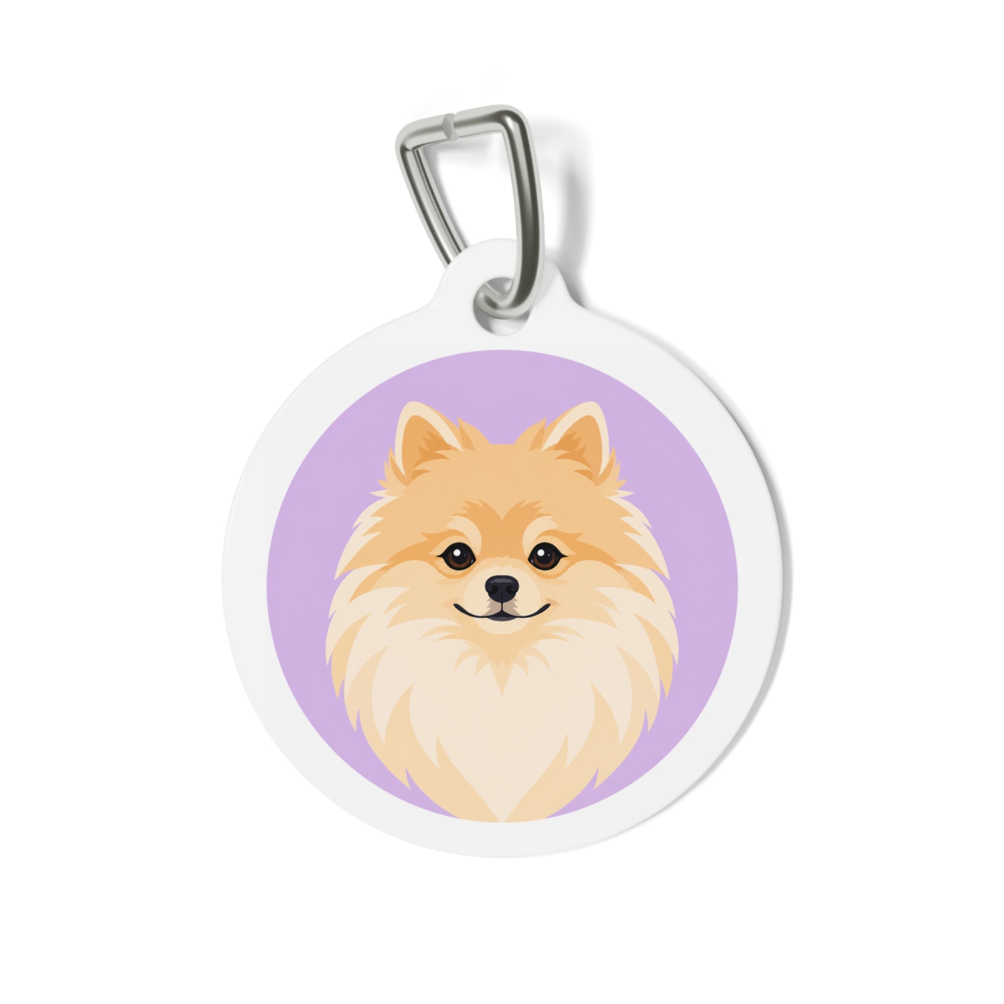 Pomeranian Soft Lavender Portrait Personalized Dog ID Tag