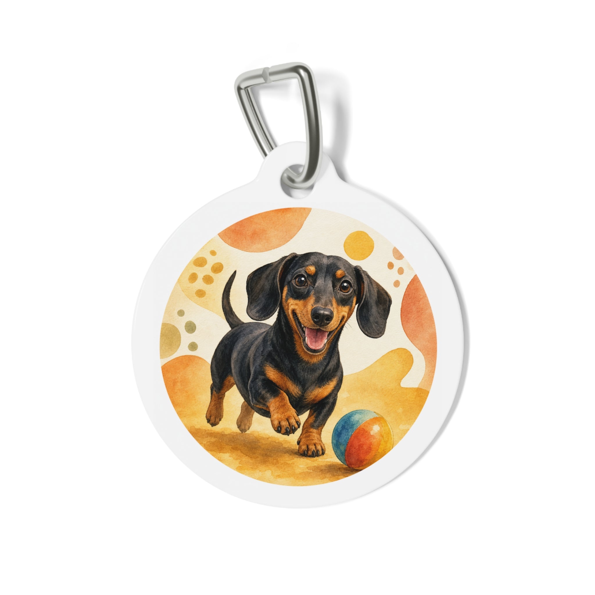 Dachshund Vivid Playful Portrait Personalized Dog ID Tag