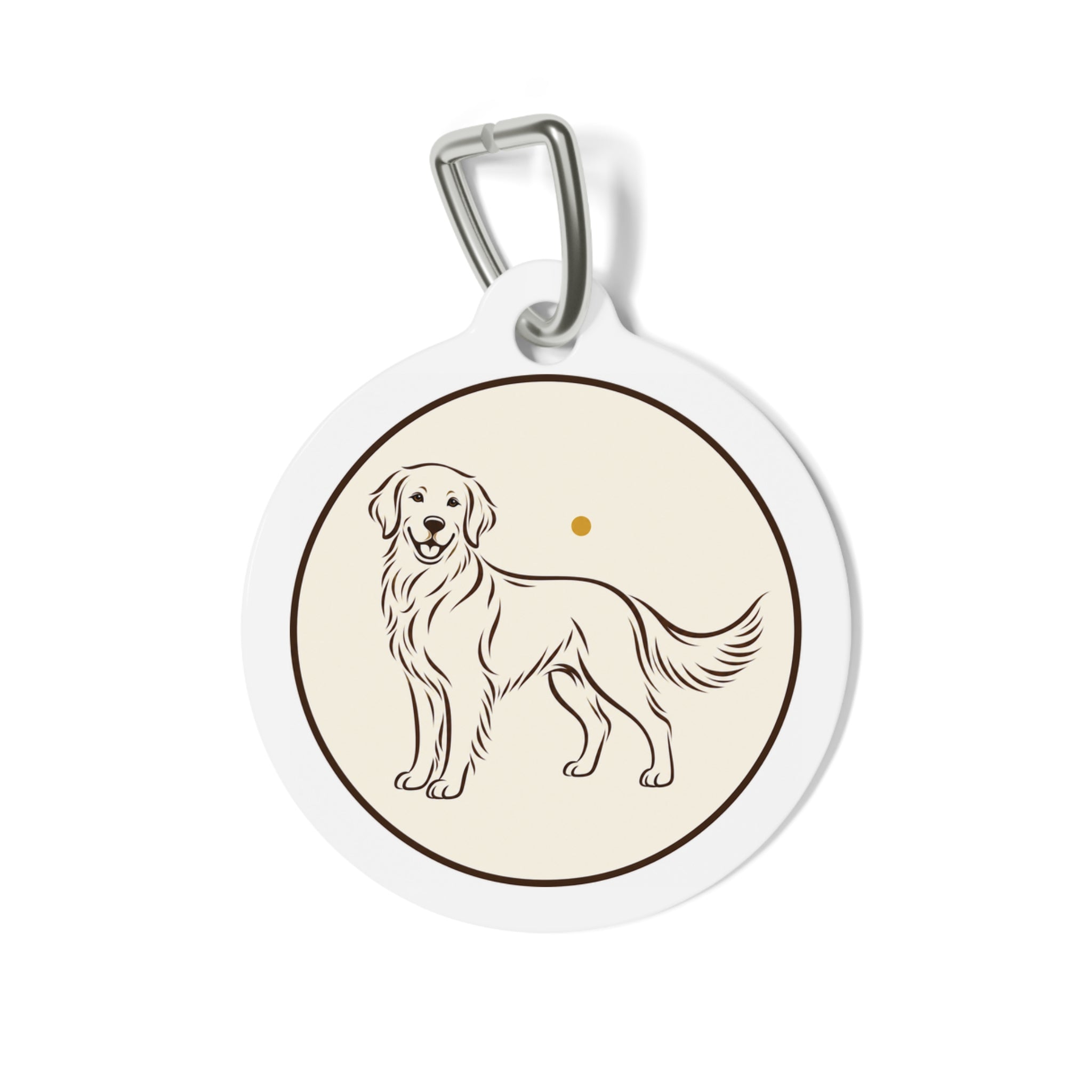 Golden Retriever Heritage Line Art Personalized Dog ID Tag