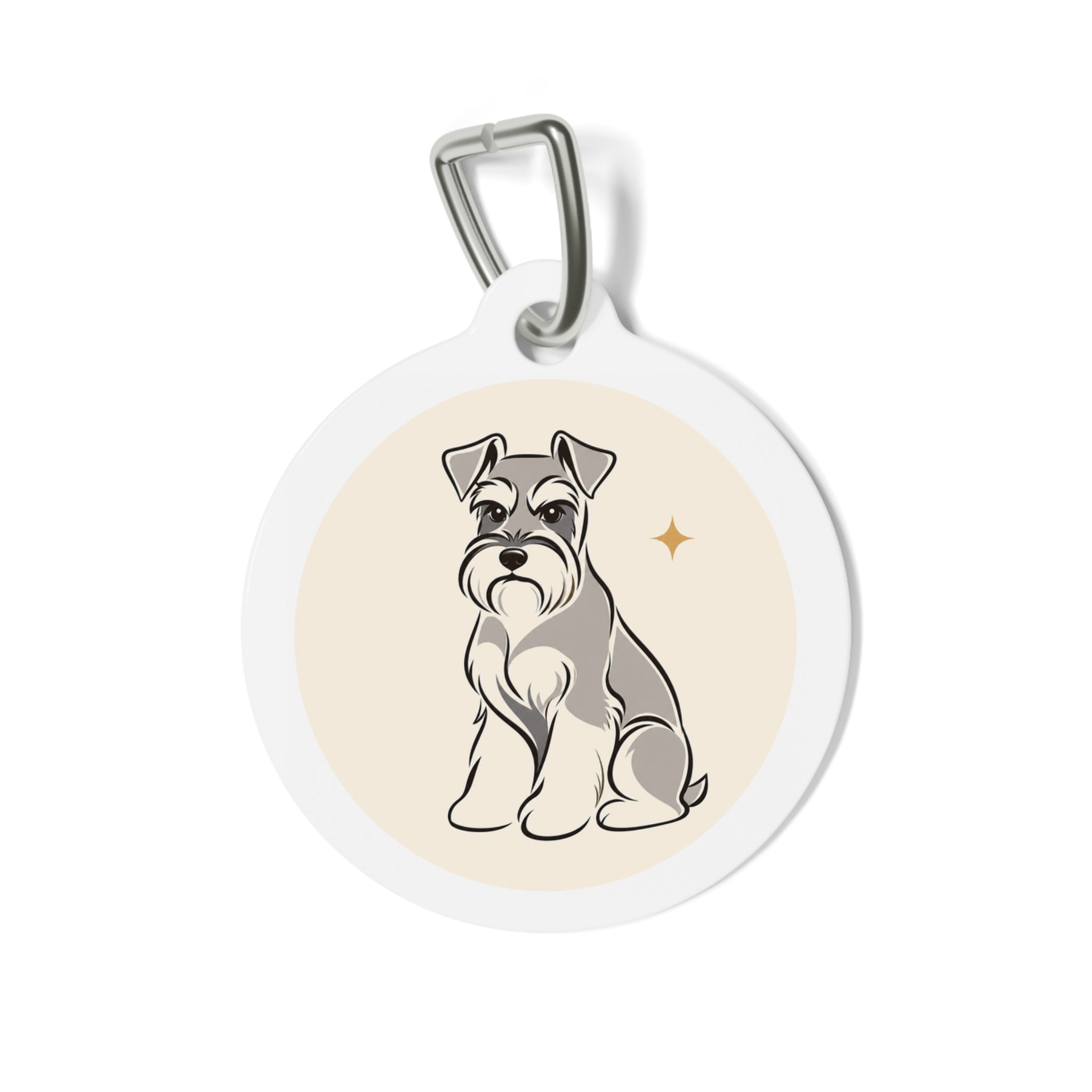 Miniature Schnauzer Bright Playful Portrait Personalized Dog ID Tag