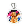 Etiqueta de identificación de perro personalizada Golden Retriever Gallery Strokes