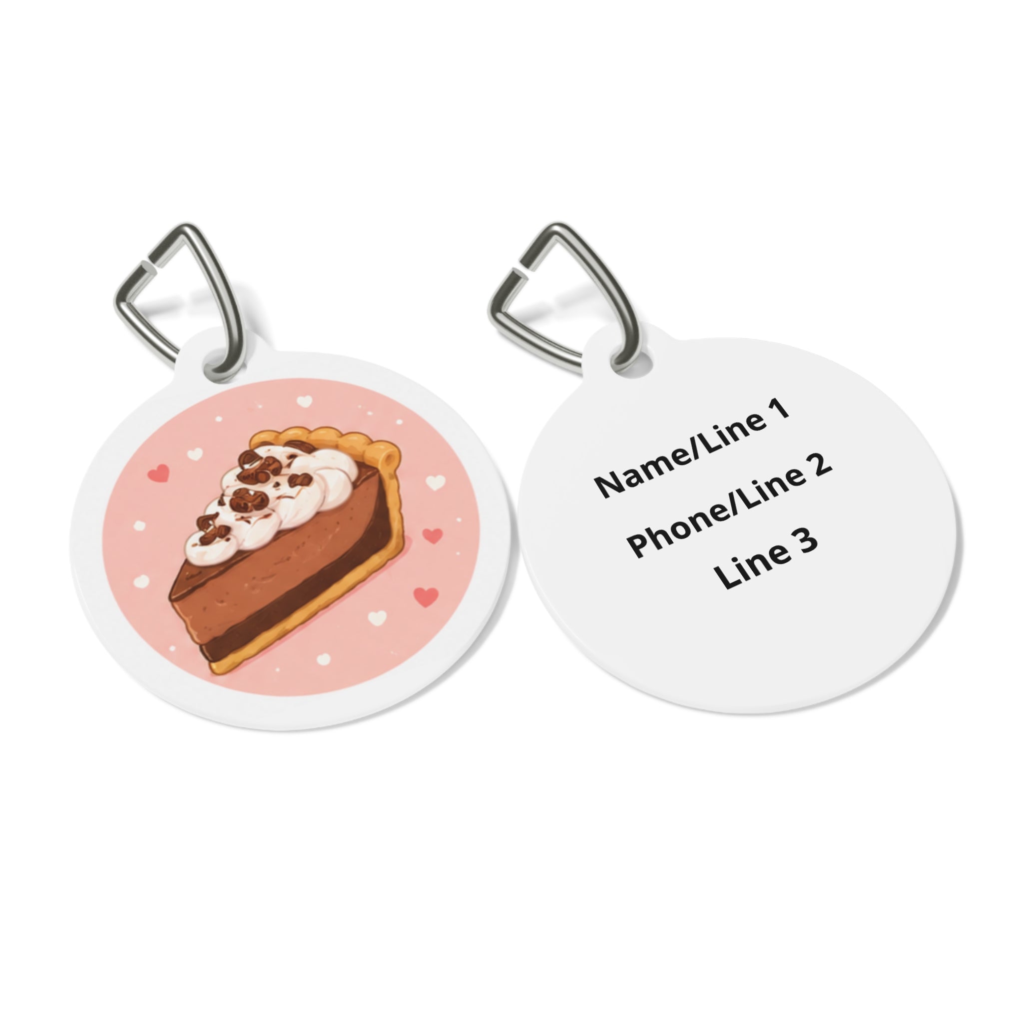 Chocolate Cream Pie Whimsical Foodie Art Personalized Dog ID Tag