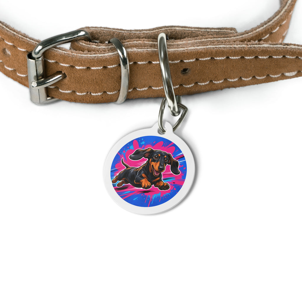 Dachshund Sweet Playful Portrait Personalized Dog ID Tag