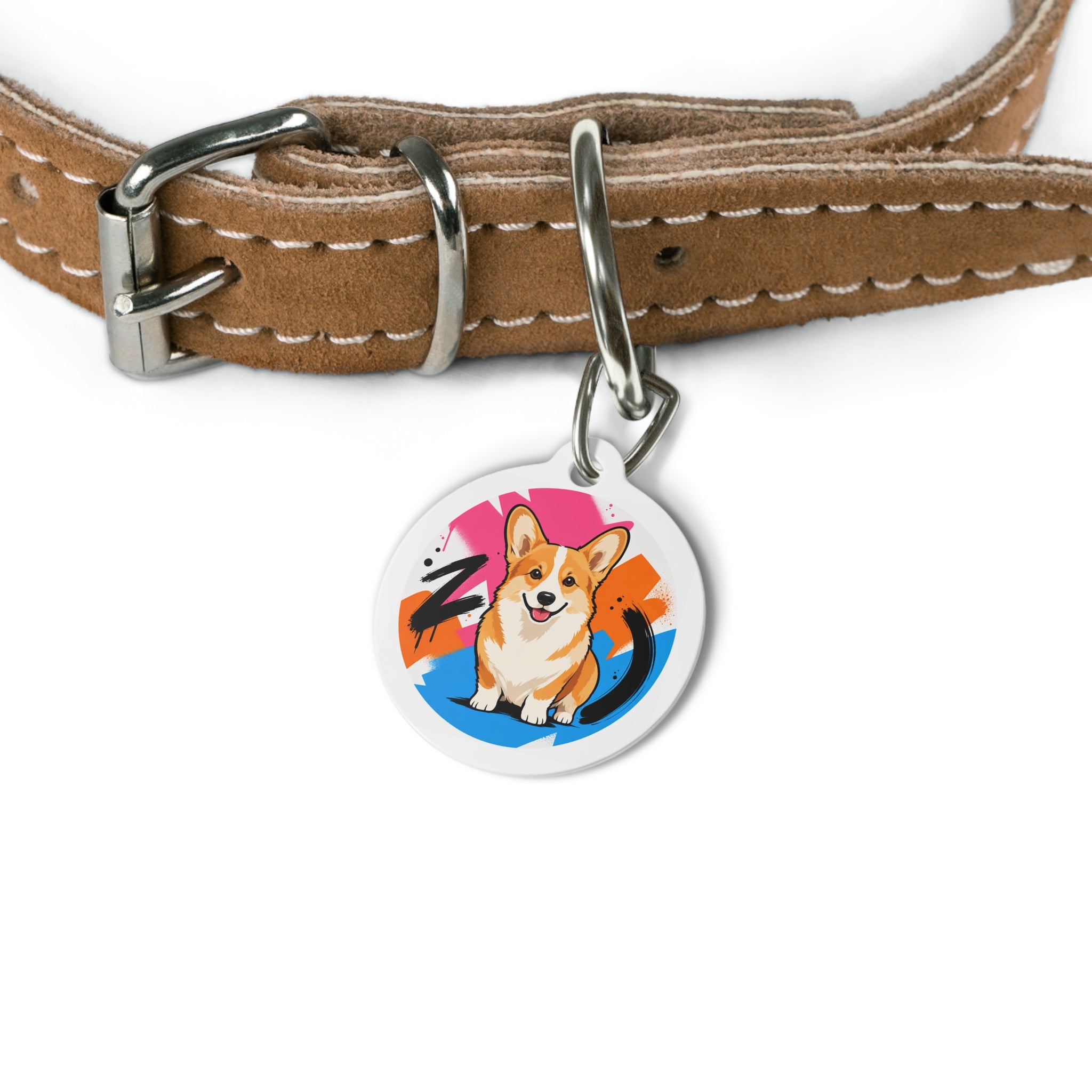Pembroke Welsh Corgi Charming Pop Art Personalized Dog ID Tag