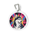 Siberian Husky Electric Bolt Personalized Dog ID Tag