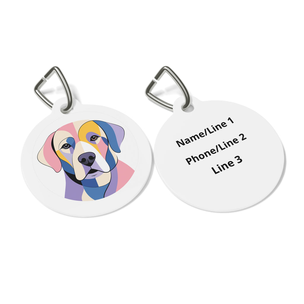 Labrador Retriever Color Block Personalized Dog ID Tag