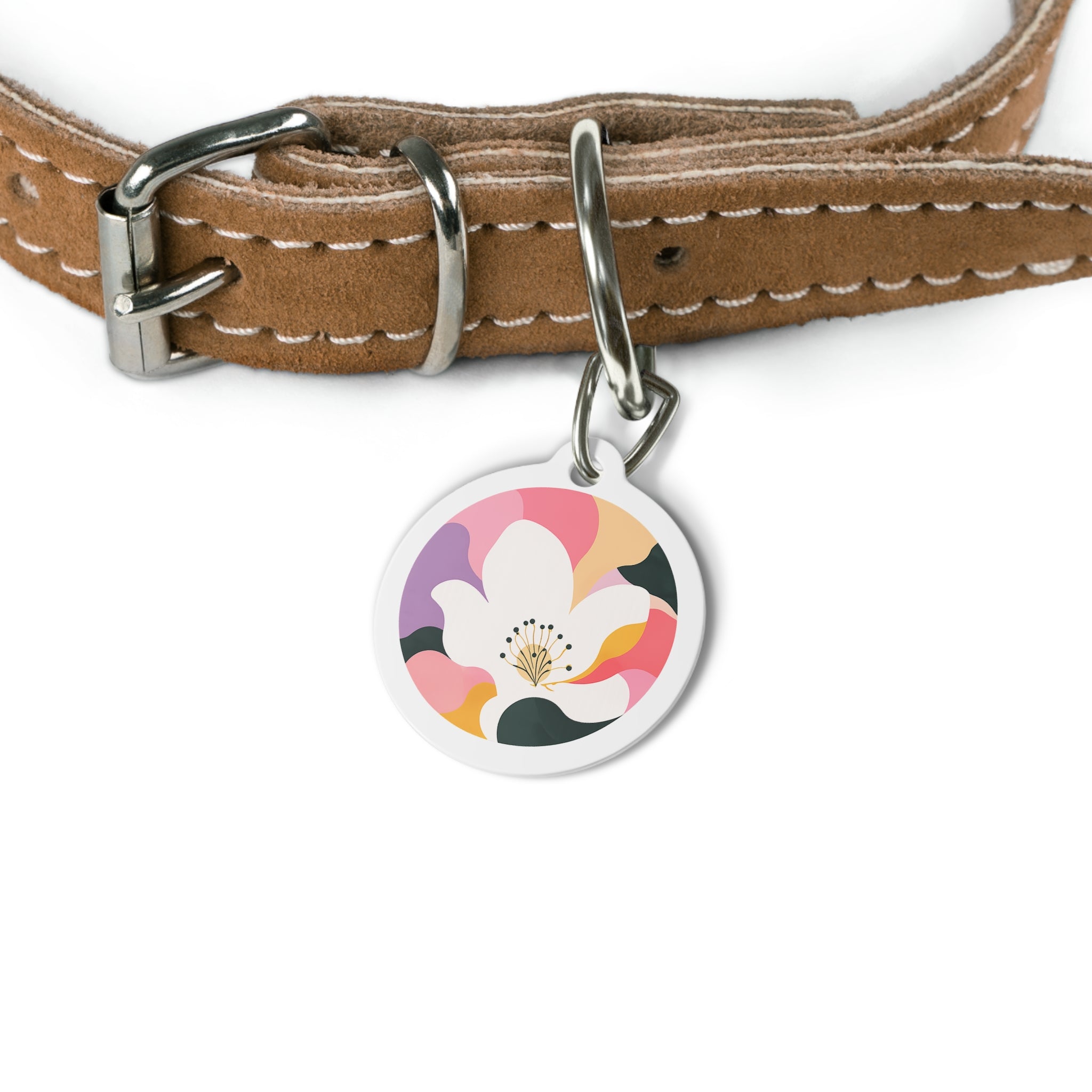 Blossom Pastel Abstract Lily Dog ID Tag