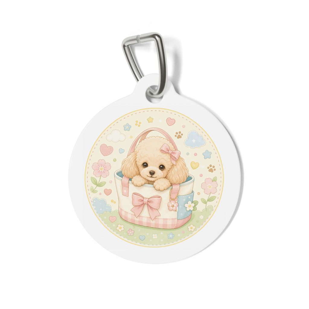 Caja de regalo Poodle Placa de identificación personalizada para perro