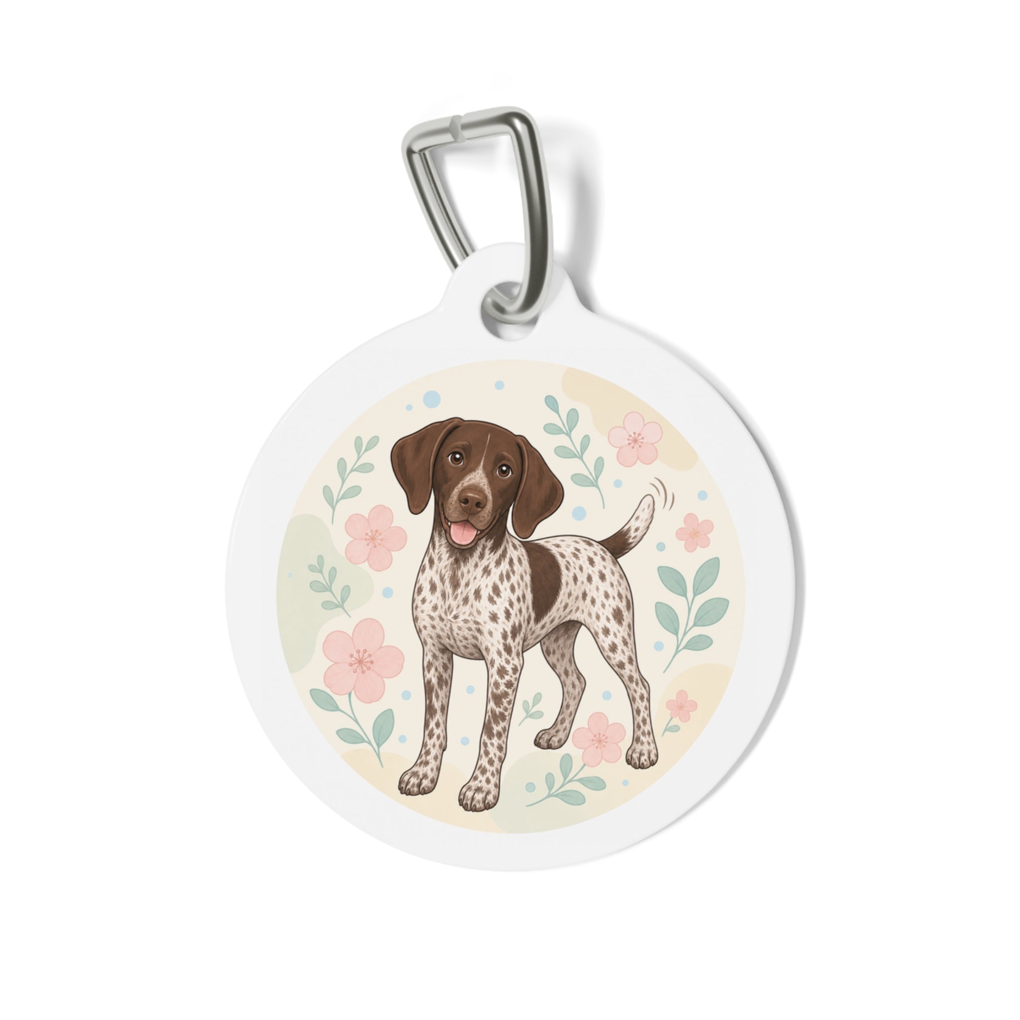 German Shorthaired Pointer Pastel Botanical Personalized Dog ID Tag