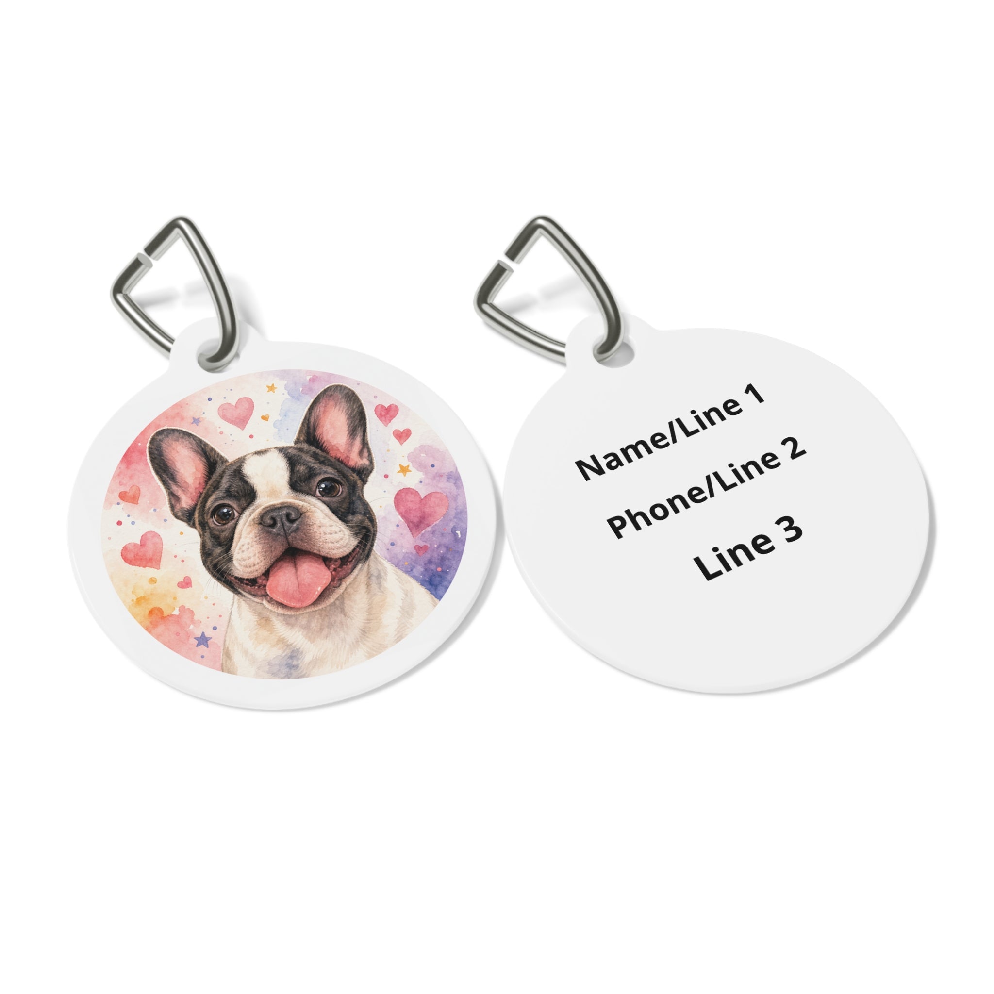 French Bulldog Joyful Sweet Heart Personalized Dog ID Tag