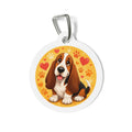 Basset Hound Heart & Flower Personalized Dog ID Tag