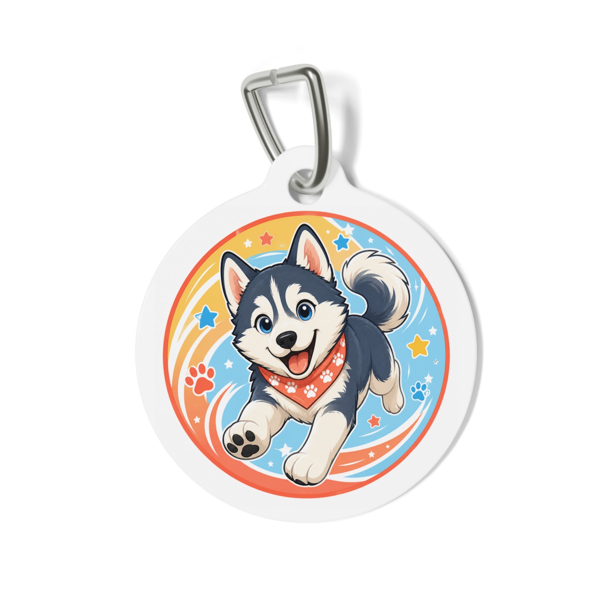 Siberian Husky Bandana Dash Personalized Dog ID Tag