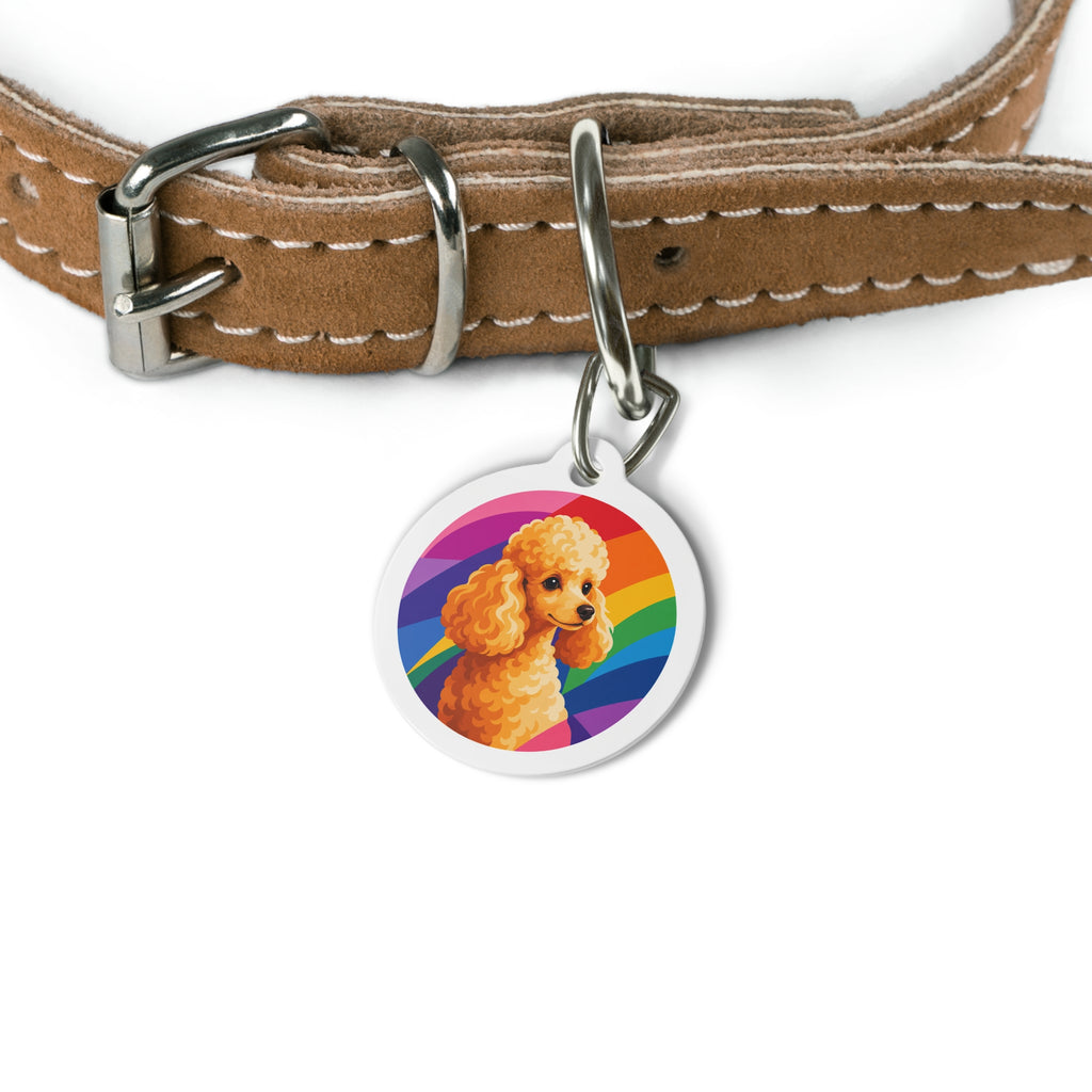 Toy Poodle Vivid Rainbow Show Poodle Personalized Dog ID Tag