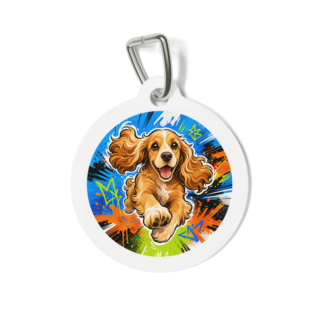 Cocker Spaniel Comic Motion Personalized Dog ID Tag